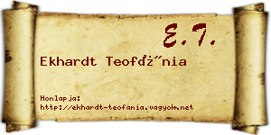 Ekhardt Teofánia névjegykártya